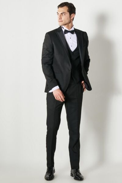 Altınyıldız 4A3222200011 6N Siyah Yelekli Erkek Smokin Takım