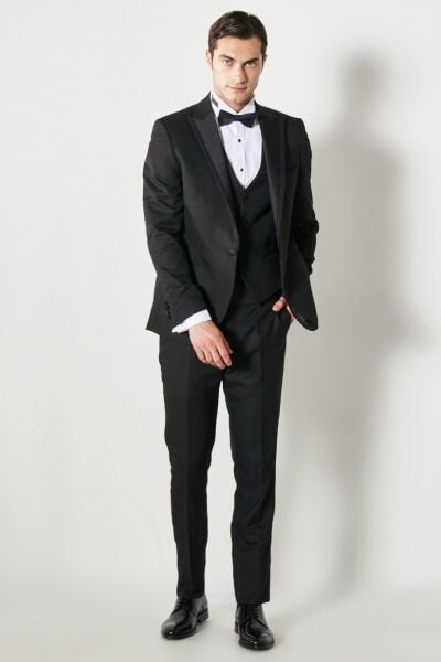 Altınyıldız 4A3222200011 6N Siyah Yelekli Erkek Smokin Takım