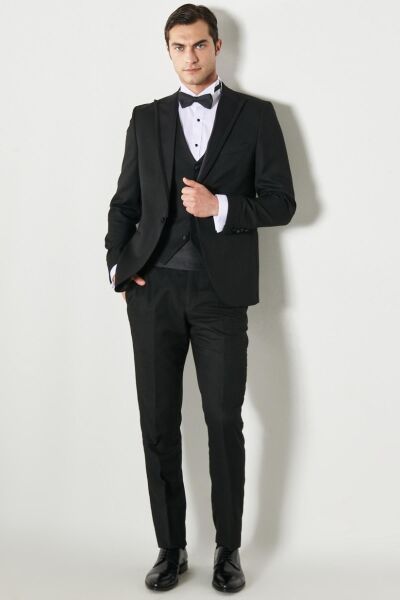 Altınyıldız 4A3222200011 6N Siyah Yelekli Erkek Smokin Takım