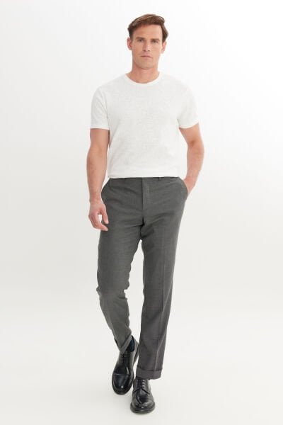 Altınyıldız ACE001252189 Siyah Erkek Puantajlı Yan Dik Cepli Kumaş Pantolon