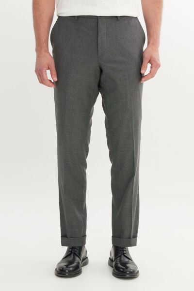 Altınyıldız ACE001252189 Siyah Erkek Puantajlı Yan Dik Cepli Kumaş Pantolon