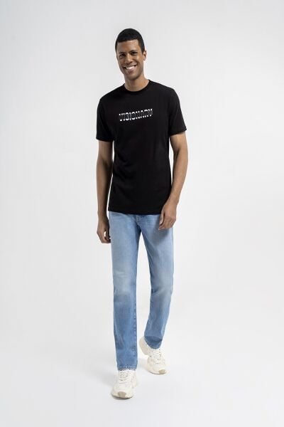 Loft 2035464 Siyah Erkek Regular Fit Bisiklet Yaka  Normal Kesim Vısıonary Yazı Baskılı %100 Pamuk Tşört