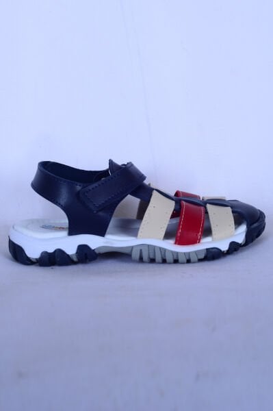 Ayakmod 173101 F Lacivert-Bej-Kırmızı  Erkek Çocuk Sandalet