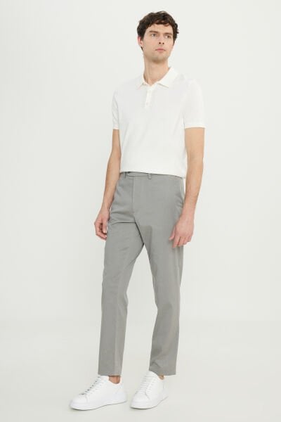 Altınyıldız ACE001252091 Açık Bej Erkek Slim Fit Belden Ayar Düğmeli Keten Pantolon