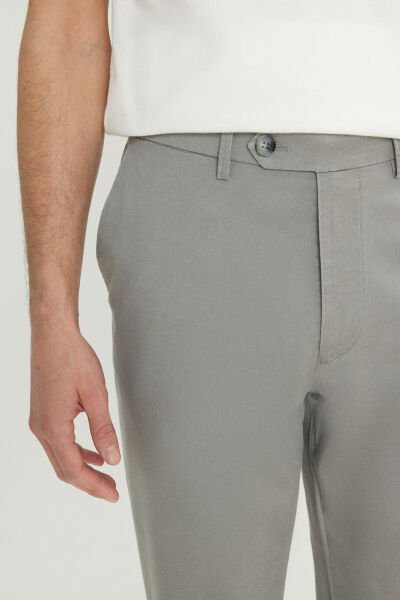 Altınyıldız ACE001252091 Açık Bej Erkek Slim Fit Belden Ayar Düğmeli Keten Pantolon