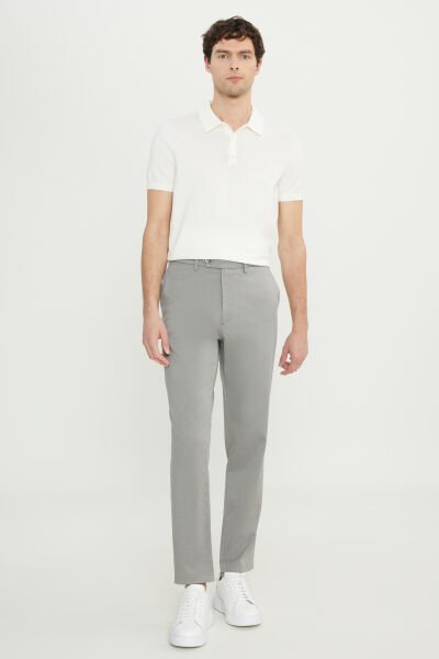 Altınyıldız ACE001252091 Açık Bej Erkek Slim Fit Belden Ayar Düğmeli Keten Pantolon
