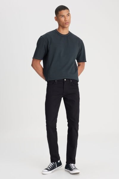Lee L706HFAE Erkek Siyah Daren Jean Kot Pantolon