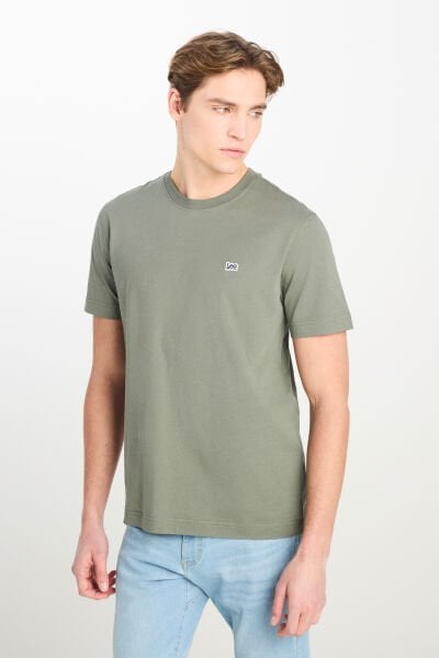 Lee ML60UFQ801 Haki Erkek Regular Fit Bisiklet Yaka T-shirt