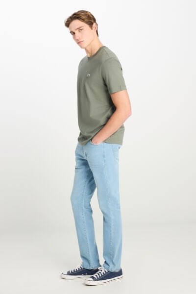 Lee ML60UFQ801 Haki Erkek Regular Fit Bisiklet Yaka T-shirt
