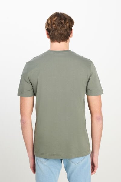 Lee ML60UFQ801 Haki Erkek Regular Fit Bisiklet Yaka T-shirt