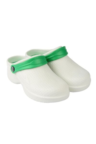 Akınalbella E088.Z.000 Beyaz Yeşil Kadın Medikal Terlik