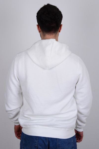 Cazador 23KCEEO05010 Ekru Önü Fermuarlı Kapüşonlu Erkek Sweat