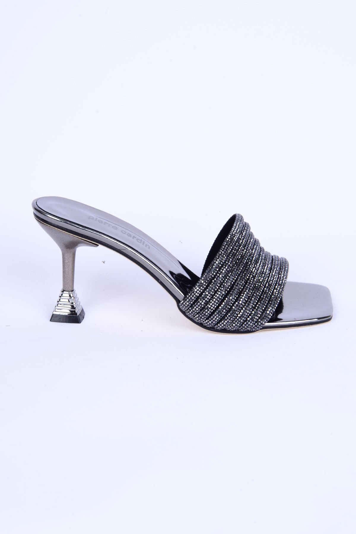 Pierre Cardin 53045 İnce Taban Taşlı Topuklu Platin-Ayna Günlük Kadın Terlik