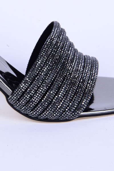 Pierre Cardin 53045 İnce Taban Taşlı Topuklu Platin-Ayna Günlük Kadın Terlik