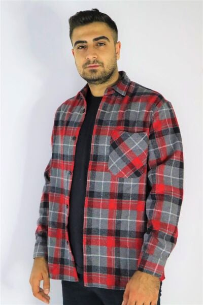 Hnc&Man 19-4635  Erkek Gri Oversize Gömlek