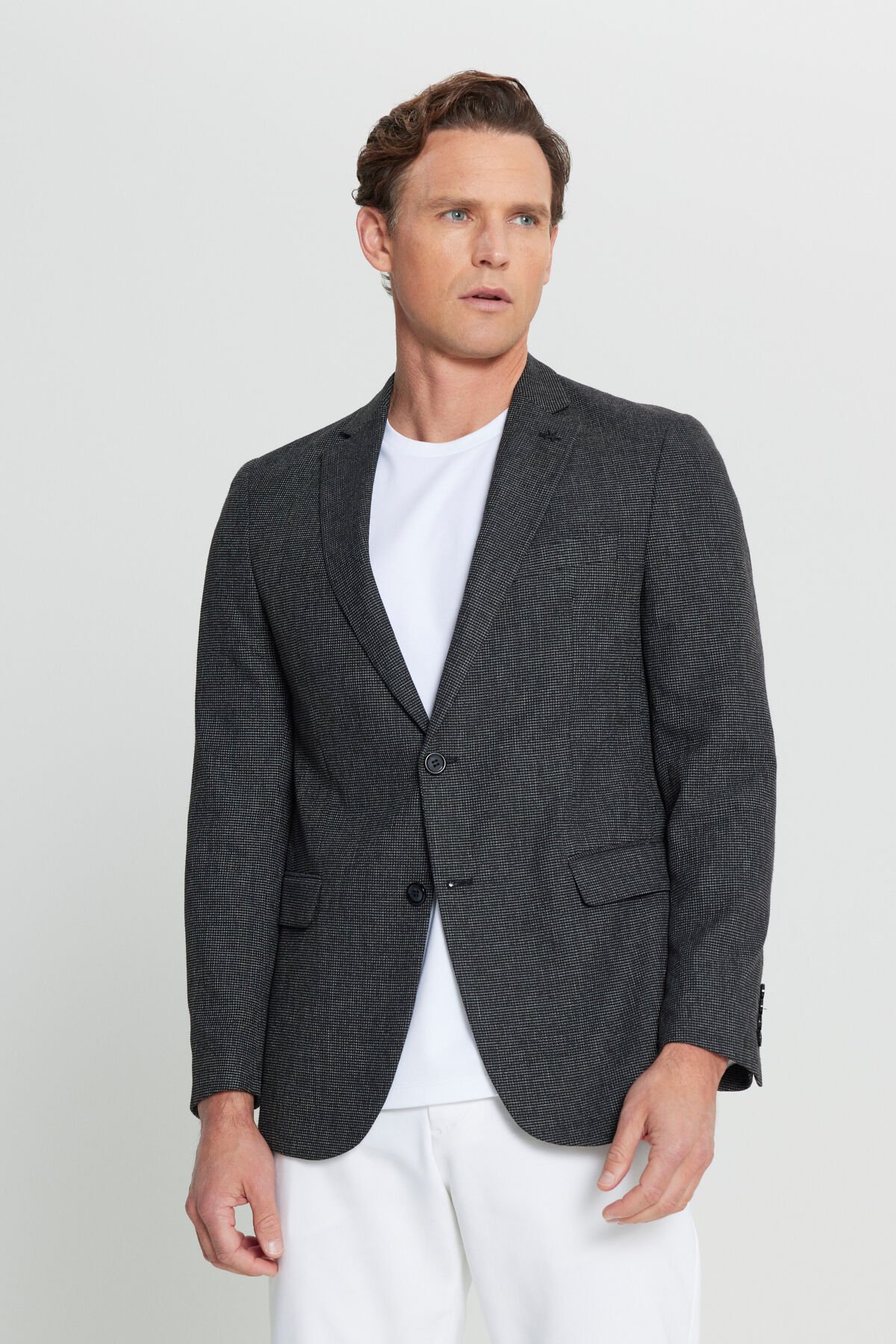 Altınyıldız ACE004252192 Siyah Erkek Regular Fit Astarsız Ceket