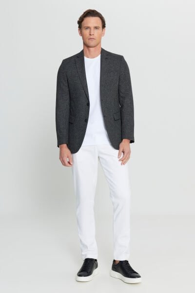 Altınyıldız ACE004252192 Siyah Erkek Regular Fit Astarsız Ceket