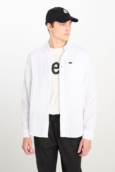 Lee L66N205295100 Beyaz Erkek Uzun Kol %100 Pamuk Gömlek
