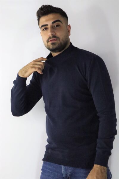 Cazador 22KCEEO03603 Erkek Lacivert Basic Yarım Balıkçı Yaka Kazak