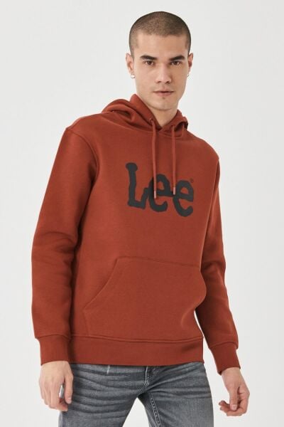 Lee L212021810 Erkek Kiremit Kapüşonlu Sweatshırt
