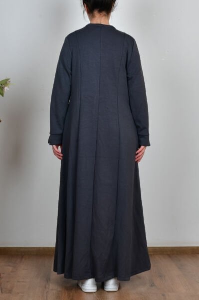 Allday B60192A0 Antrasit Kadın Yumuşak Dokulu Parçalı Elbise