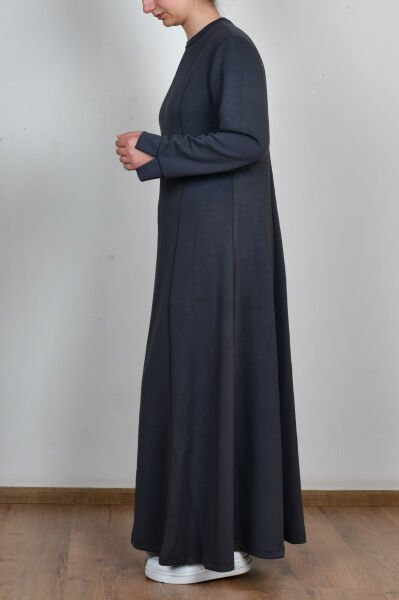 Allday B60192A0 Antrasit Kadın Yumuşak Dokulu Parçalı Elbise