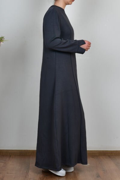 Allday B60192A0 Antrasit Kadın Yumuşak Dokulu Parçalı Elbise