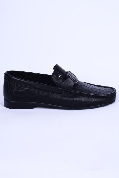 Pierre Cardin 25104 Loafer Deri Önü Tokalı Desenli Siyah Günlük Erkek Ayakkabı