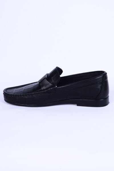 Pierre Cardin 25104 Loafer Deri Önü Tokalı Desenli Siyah Günlük Erkek Ayakkabı