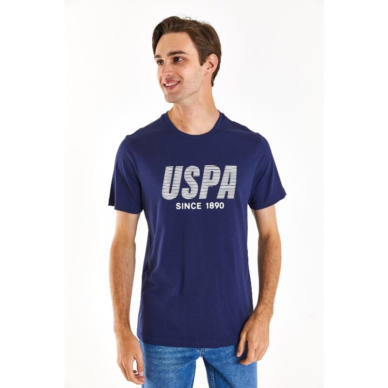 U.S Polo 1827203 Lacivert Erkek Regular Fit Rahat Kesim Bisiklet Yaka Uspa Baskılo %100 Pamuk Tşört