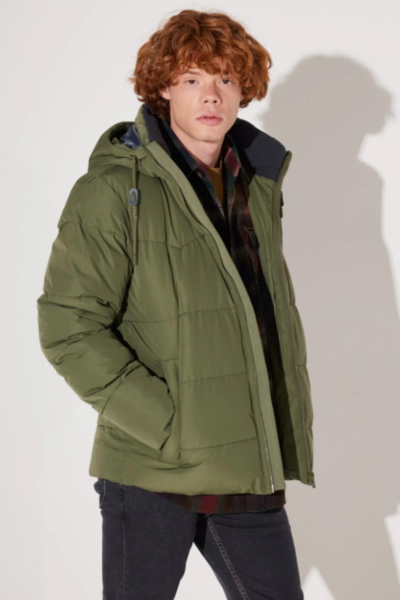 Lee L88BNYA61 Outwear Yağ Yeşili Erkek Mont