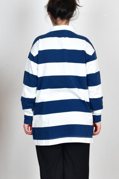 Allday 25OB522AL0 İndigo-Taş Kadın Gömlek Yaka Çizgili Sweat