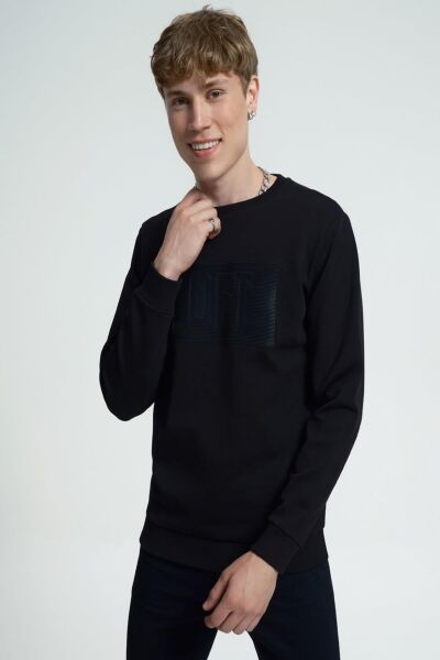 Loft 2034914 Siyah Loft Baskılı Bisiklet Yaka Erkek Sweat