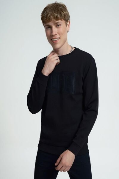 Loft 2034914 Siyah Loft Baskılı Bisiklet Yaka Erkek Sweat