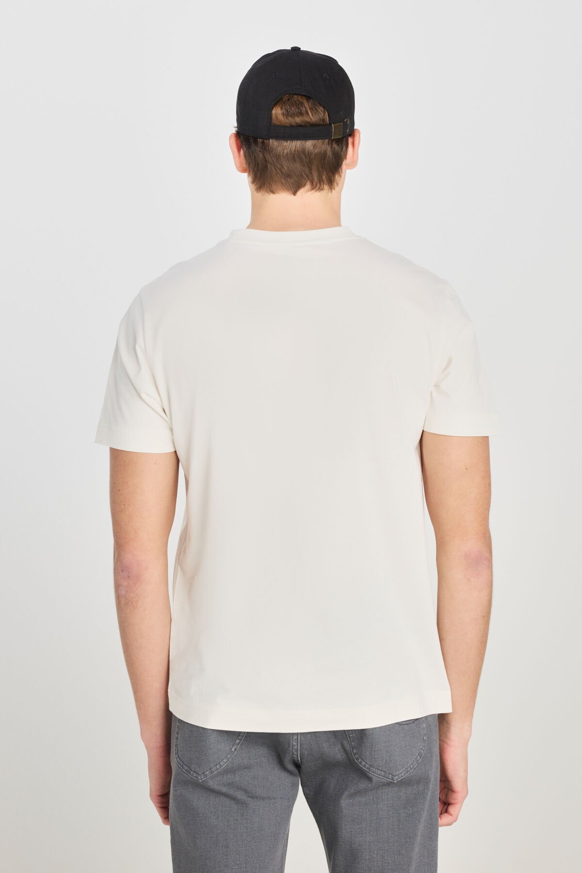 Lee L2510320104 Ekru Erkek Önü Baskılı Regular Fit Normal Kesim %100 Pamuk Bisiklet Yaka Tişört