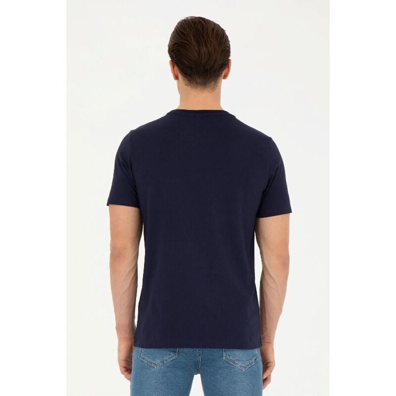 U.S Polo 1825487 Lacivert Erkek Regular Fit Rahat Kesim Bisiklet Yaka Baskılı %100 Pamuk Tşört