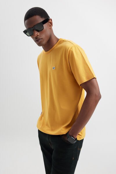 Lee L60UFQ200 Sarı Erkek Regular Fit Normal Kesim %100 Pamuk Bisiklet Yaka Tişört