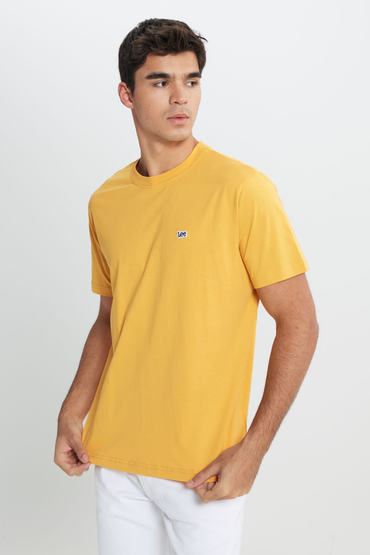 Lee L60UFQ200 Sarı Erkek Regular Fit Normal Kesim %100 Pamuk Bisiklet Yaka Tişört