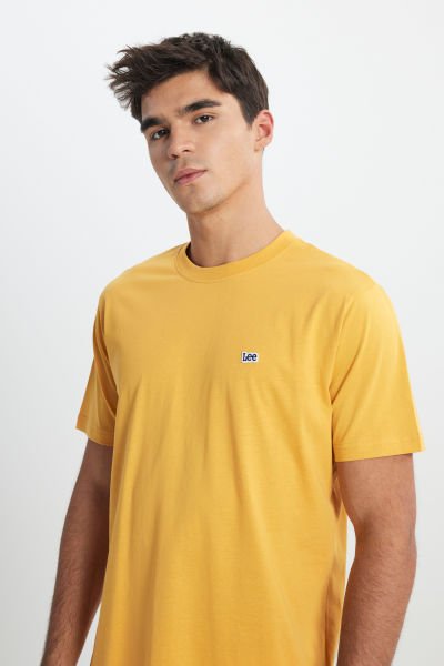Lee L60UFQ200 Sarı Erkek Regular Fit Normal Kesim %100 Pamuk Bisiklet Yaka Tişört