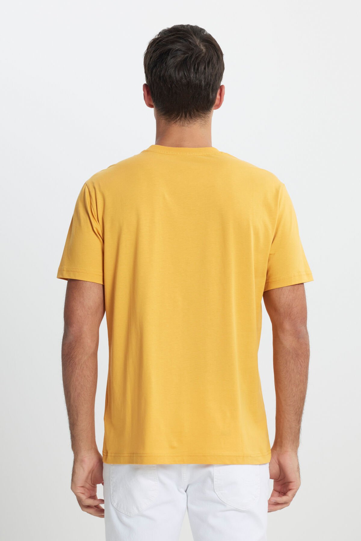 Lee L60UFQ200 Sarı Erkek Regular Fit Normal Kesim %100 Pamuk Bisiklet Yaka Tişört