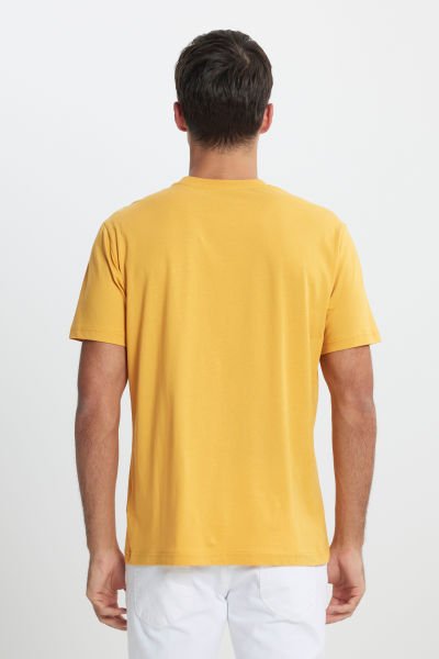 Lee L60UFQ200 Sarı Erkek Regular Fit Normal Kesim %100 Pamuk Bisiklet Yaka Tişört