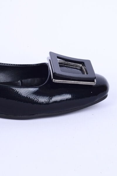 Pierre Cardin 53104 Deri Bağcıksız Önü Toka Detaylı Rahat Otopedik Taban Siyah Günlük Kadın Ayakkabı