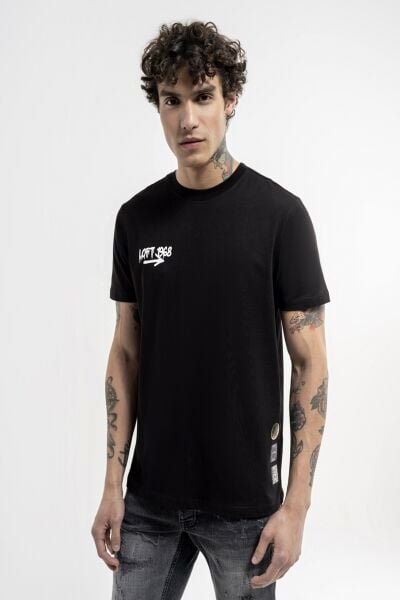Loft 2035151 Siyah Erkek Regular Fit Bisiklet Yaka  Normal Kesim Loft Logo 1968 Yazı Baskılı %100 Pamuk Tşört