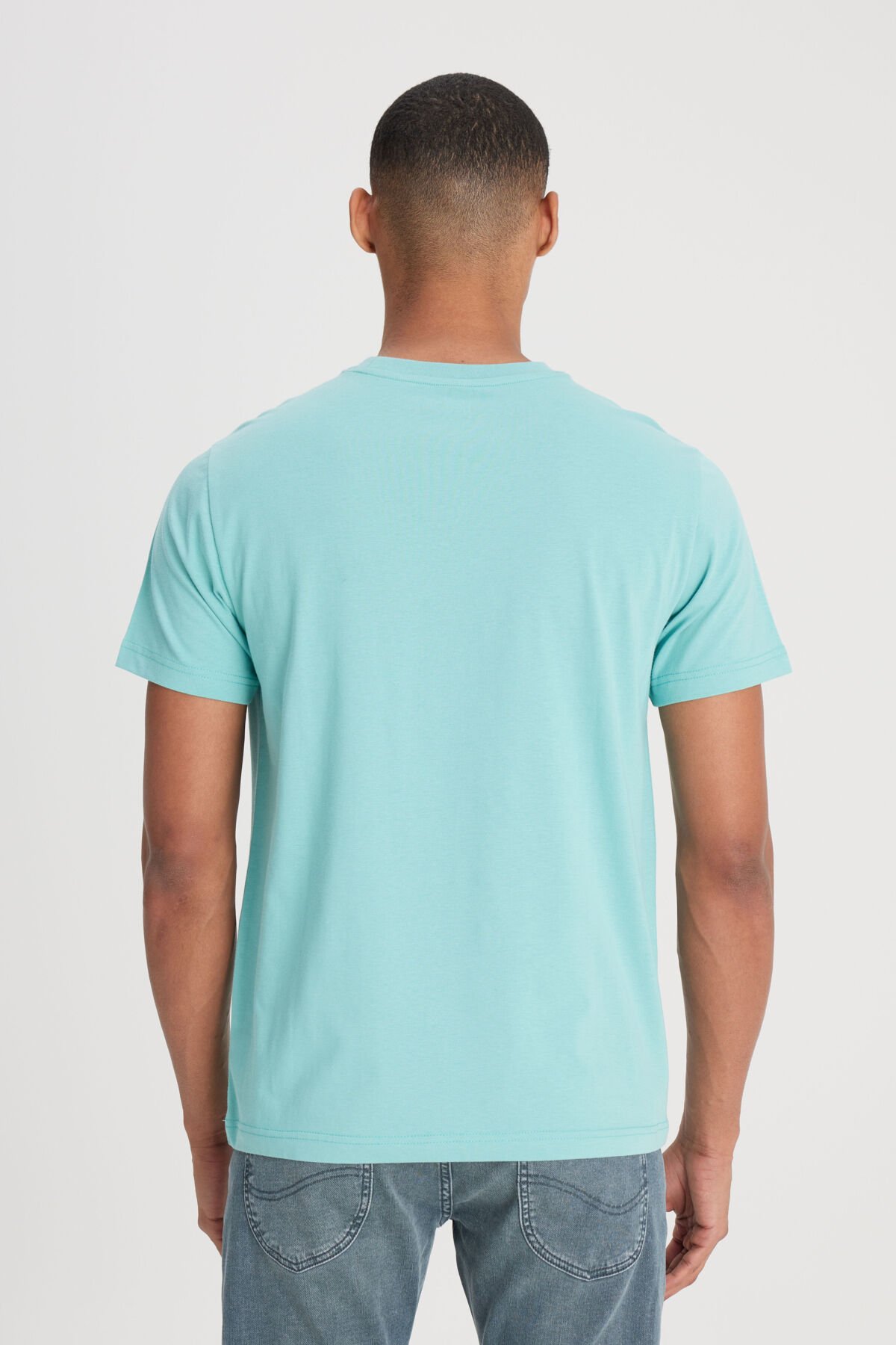 Lee L60UFQ41 Açık Yeşil Erkek Regular Fit Normal Kesim %100 Pamuk Bisiklet Yaka Tişört