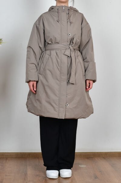 Allday W80028A0 Vizon Kadın Kemerli Relax Şişme Mont