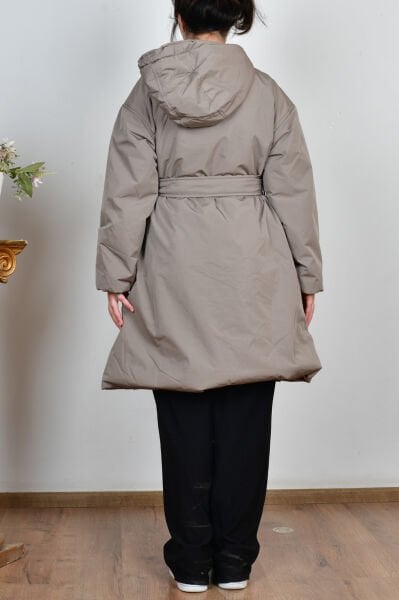 Allday W80028A0 Vizon Kadın Kemerli Relax Şişme Mont