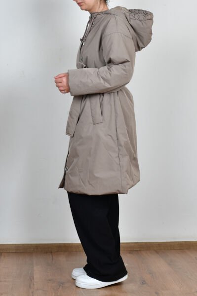 Allday W80028A0 Vizon Kadın Kemerli Relax Şişme Mont