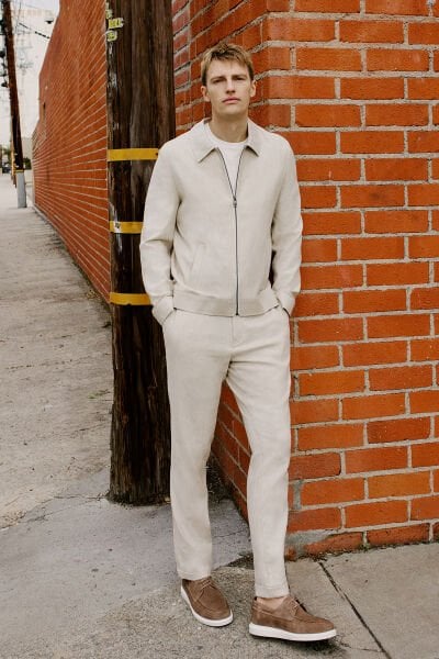 Altınyıldız ACE001252130 Bej Erkek Slim Fit Keten Pantolon