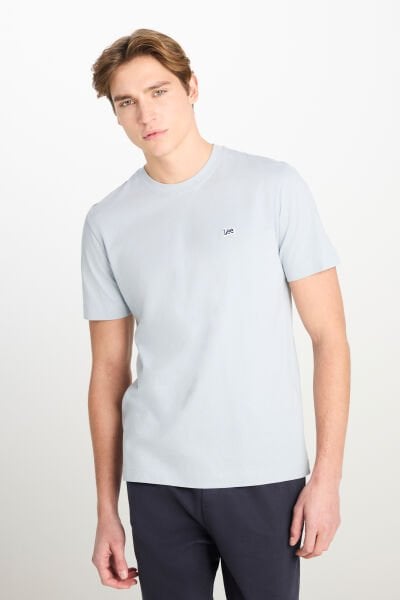 Lee ML60UFQ475 Gri Erkek Bisiklet Yaka T-shirt