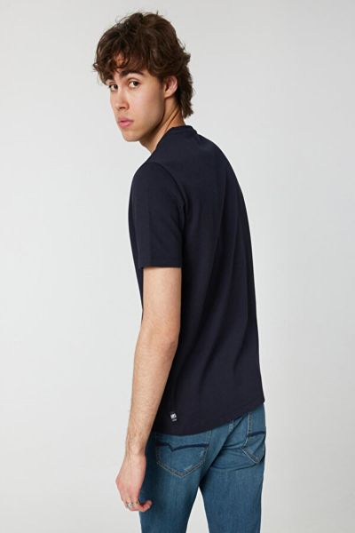 Loft 2026814 Lacivert Nokta Desenli Bisiklet Yaka Erkek T-Shirt